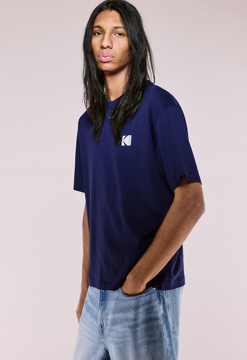 H&M - Loose fit printed t-shirt - blue kodak
