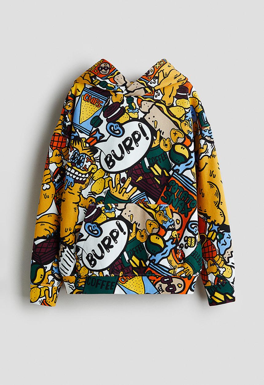 H&M - Printed hoodie - orange garfield