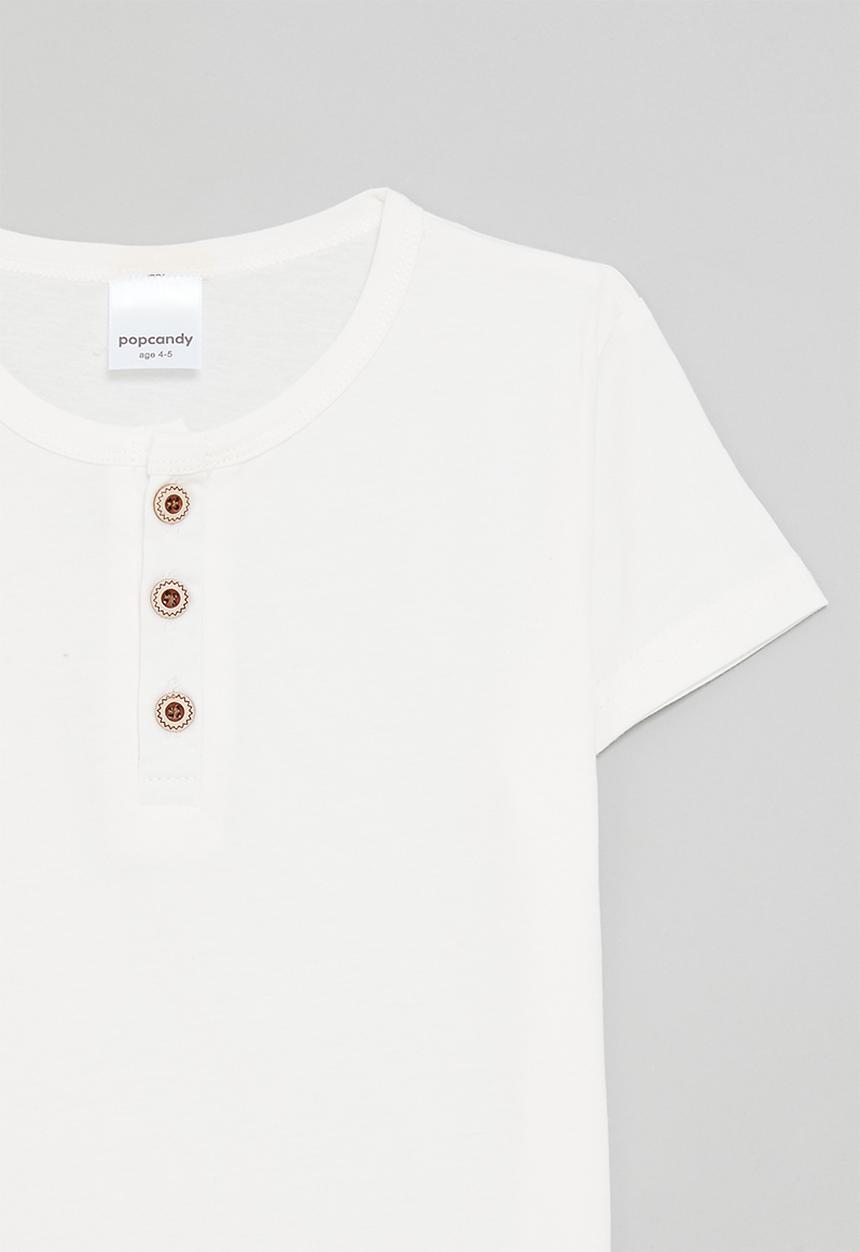 Pop Candy - Henley tee - white