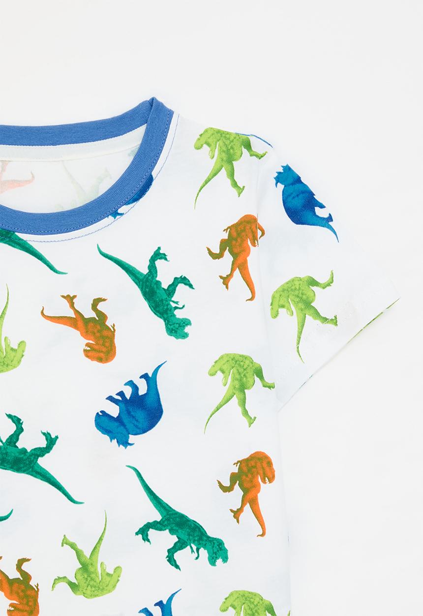 Pop Candy - T-rex all-over-print tee - white/blue