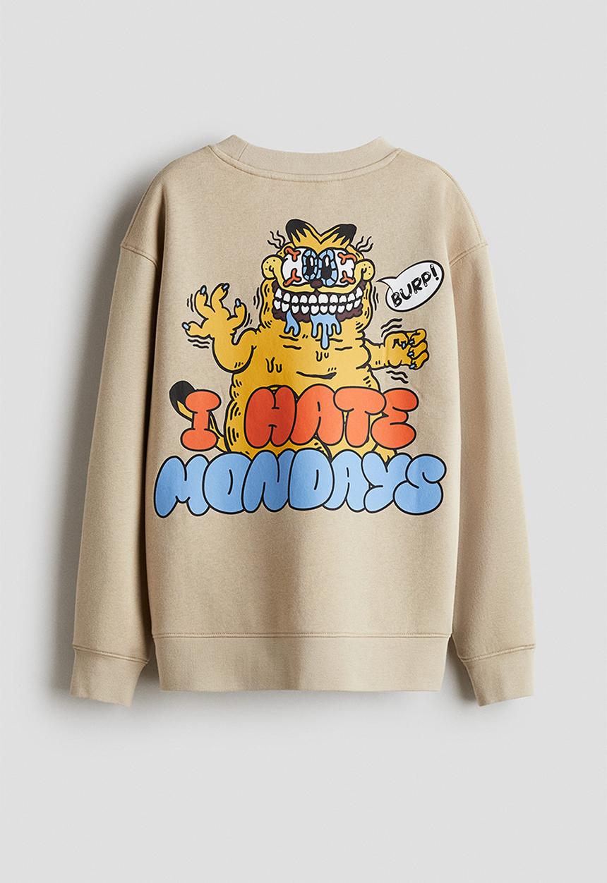 H&M - Printed sweatshirt - beige garfield