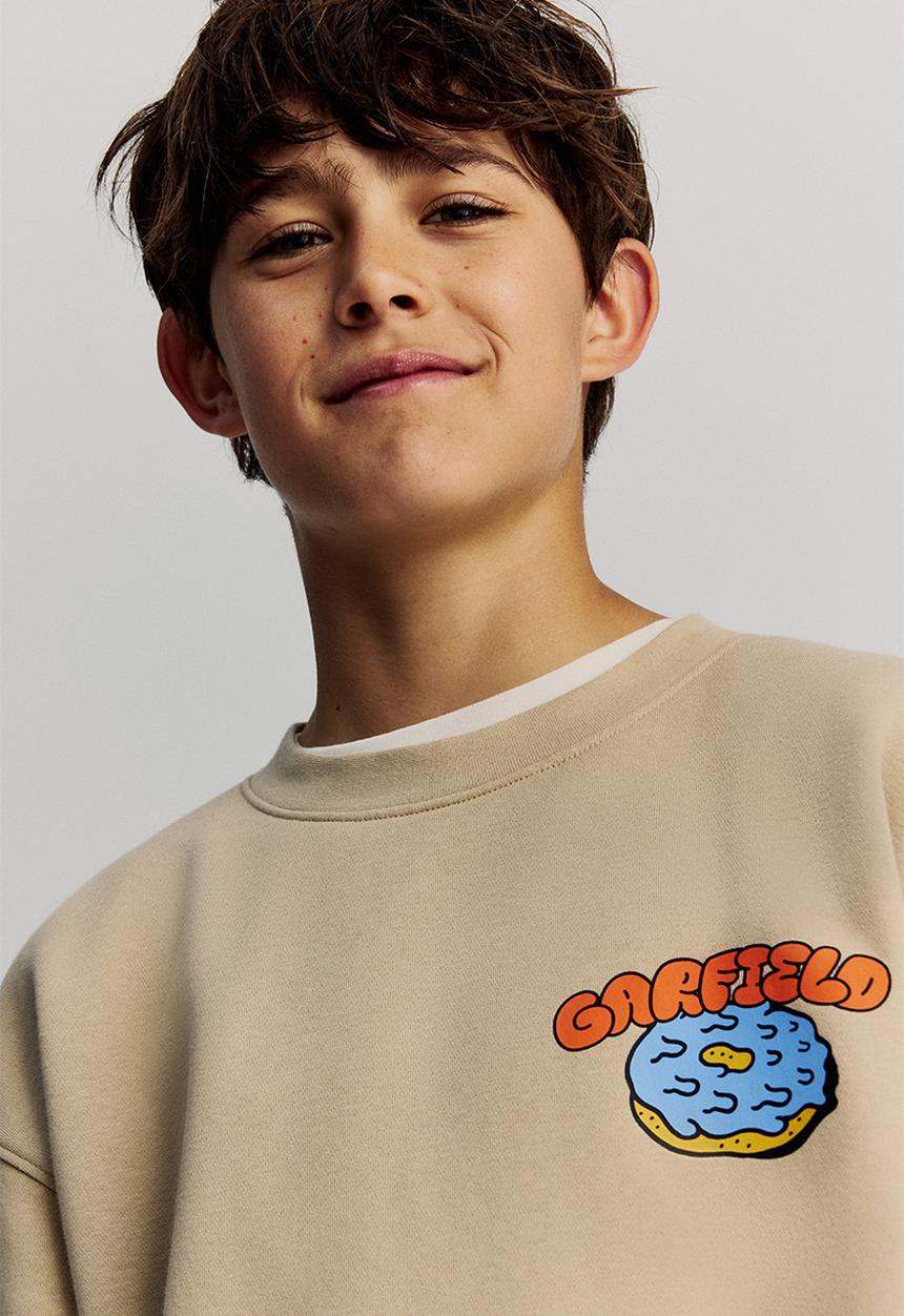 H&M - Printed sweatshirt - beige garfield