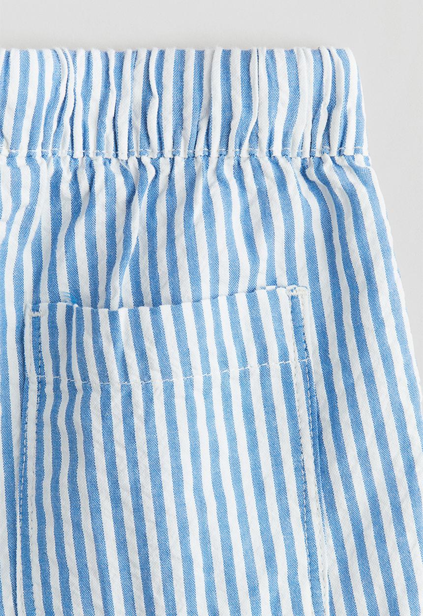H&M - Cotton seersucker shorts - light blue striped