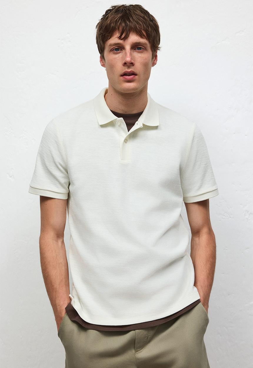 H&M - Slim fit polo shirt - white
