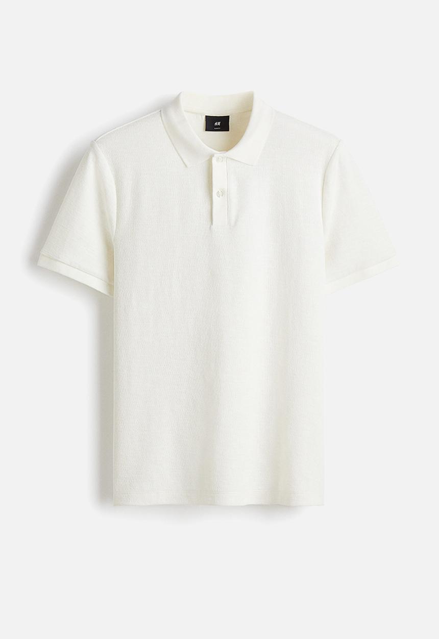 H&M - Slim fit polo shirt - white