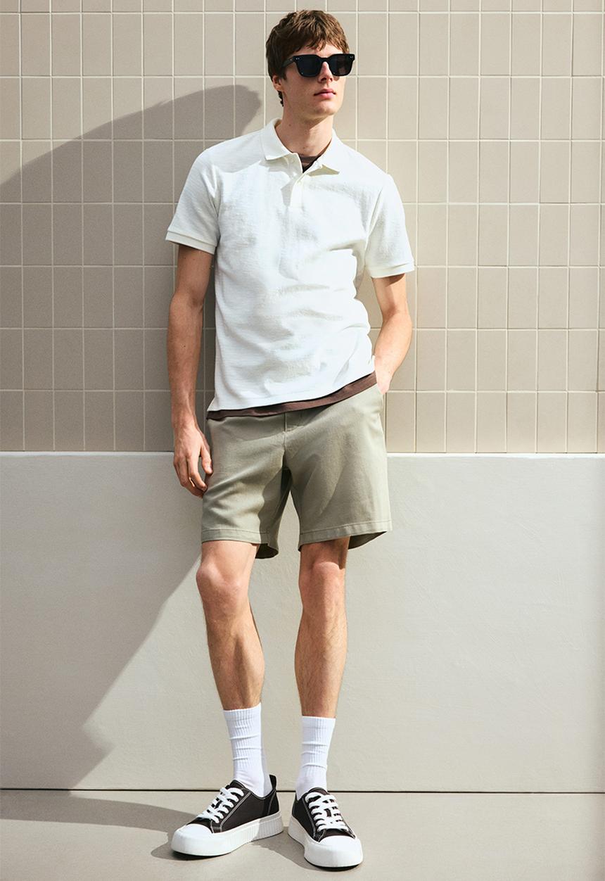 H&M - Slim fit polo shirt - white