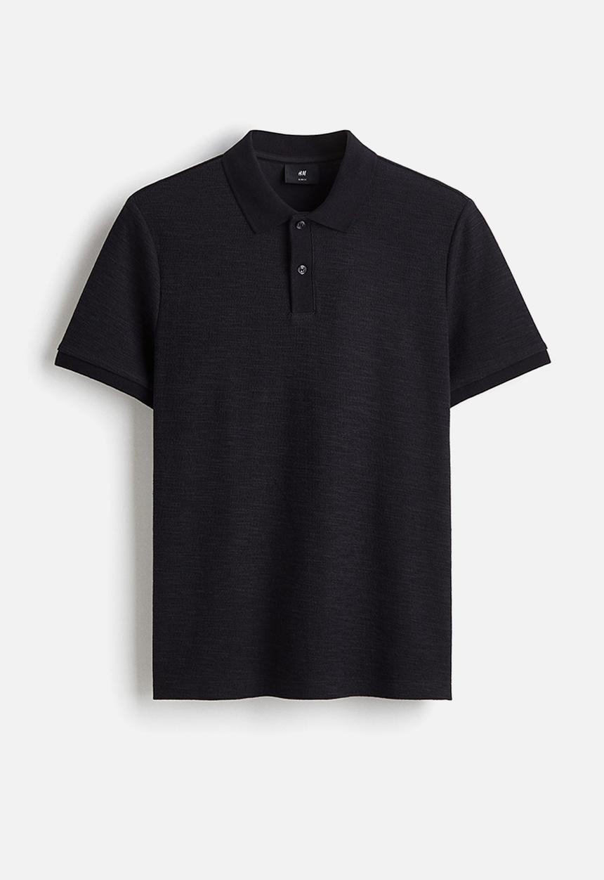 H&M - Slim fit polo shirt - navy blue