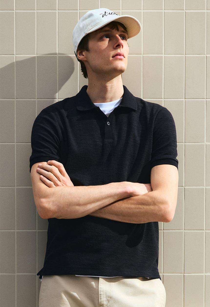 H&M - Slim fit polo shirt - navy blue