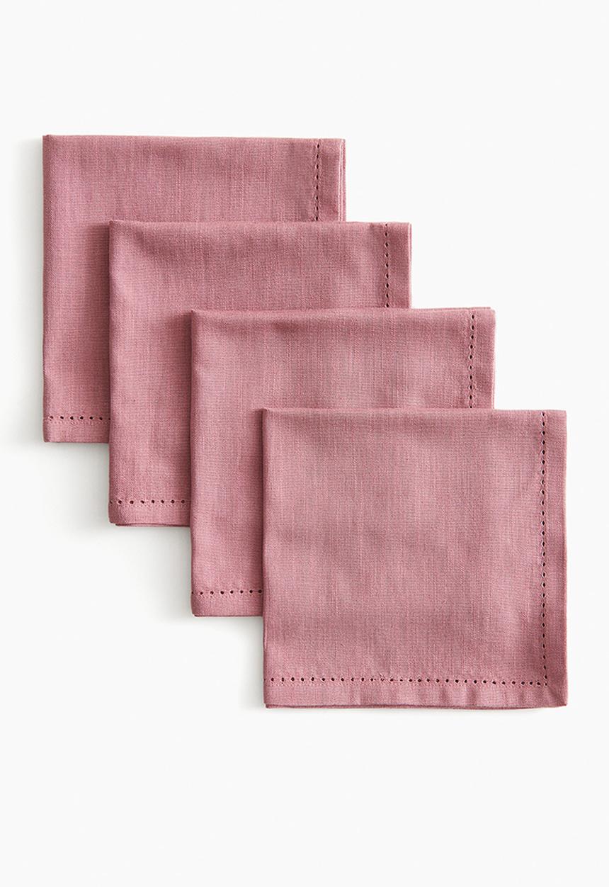H&M - 4-Pack linen-blend napkins - dark dusty pink