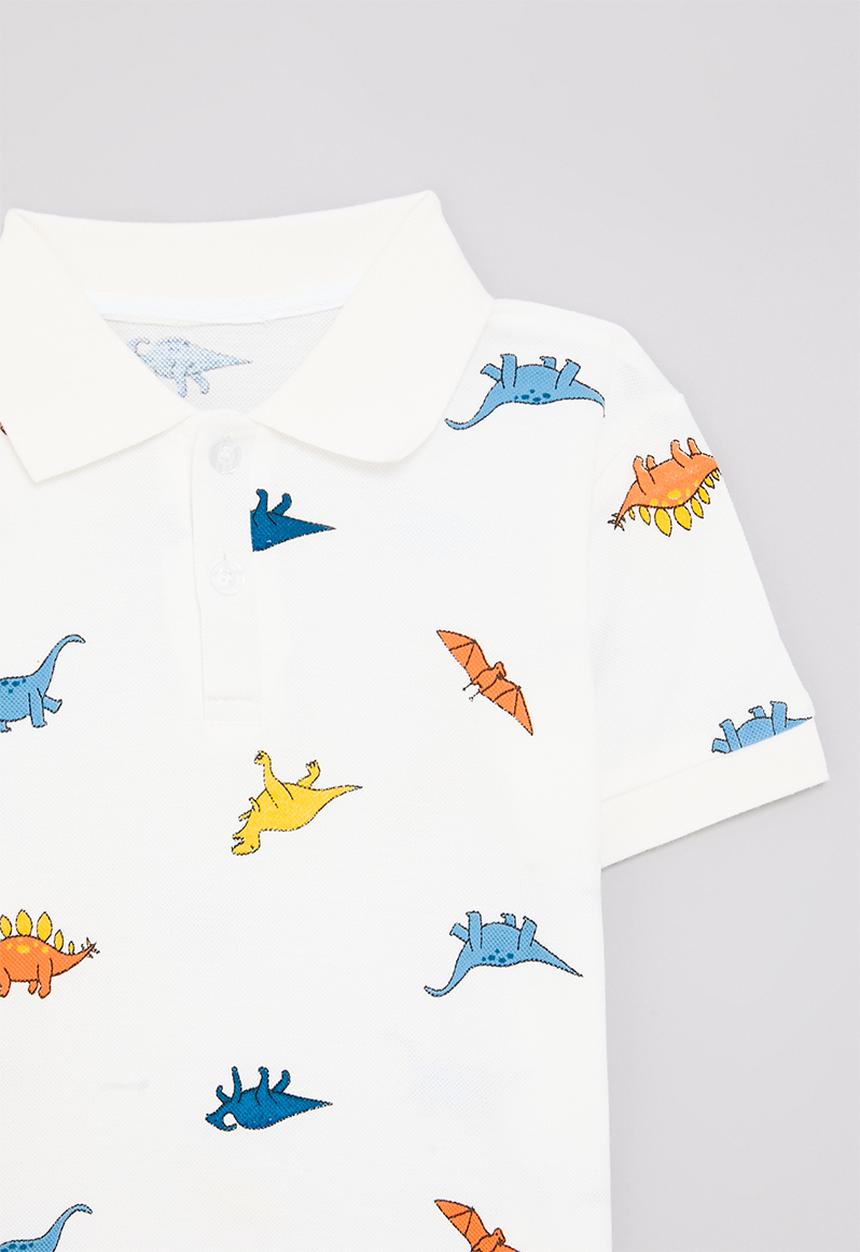 Pop Candy - Dino aop golfer - white
