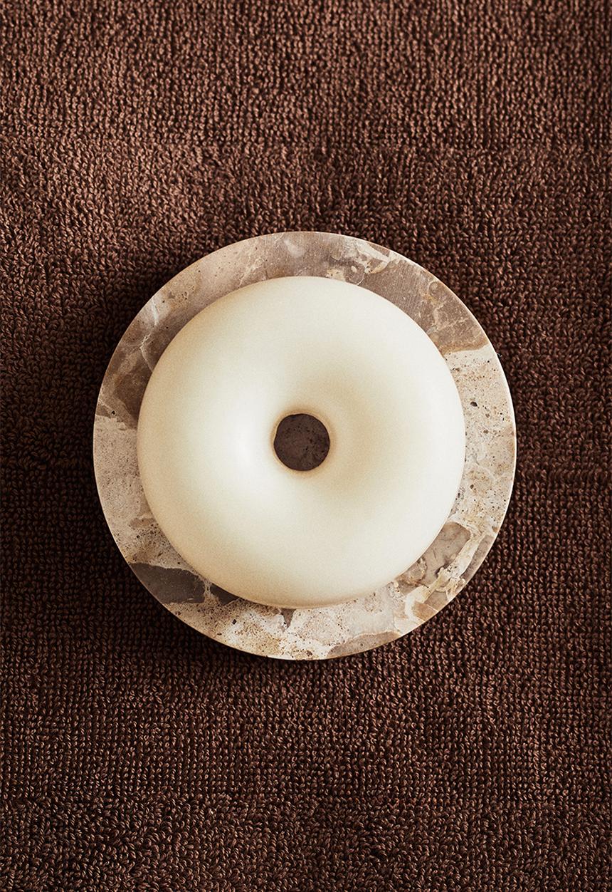 H&M - Marble soap dish - light beige/marbled