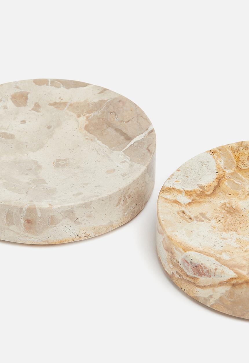 H&M - Marble soap dish - light beige/marbled