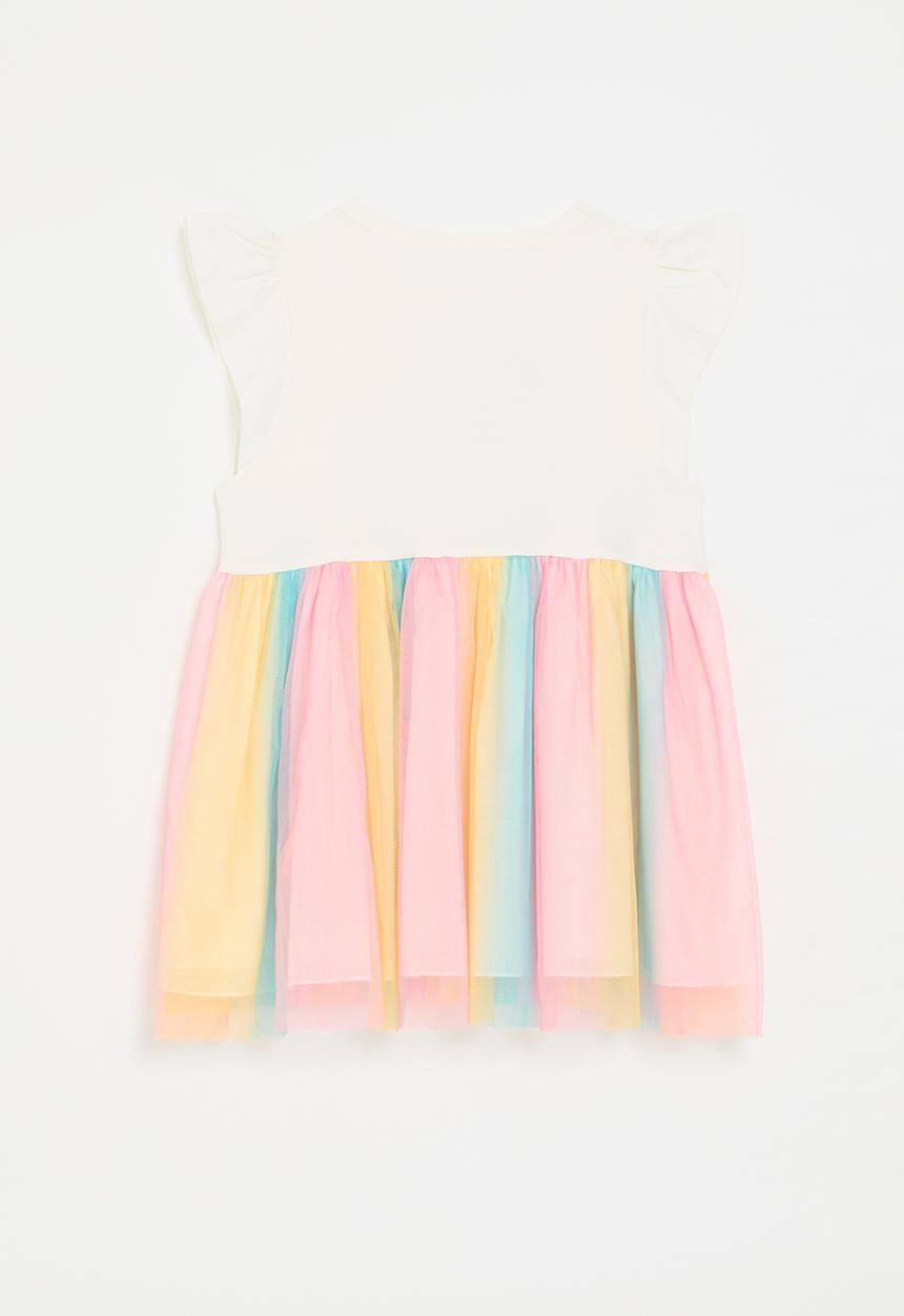 Pop Candy - Unicorn graphic combo dress - cream/multi
