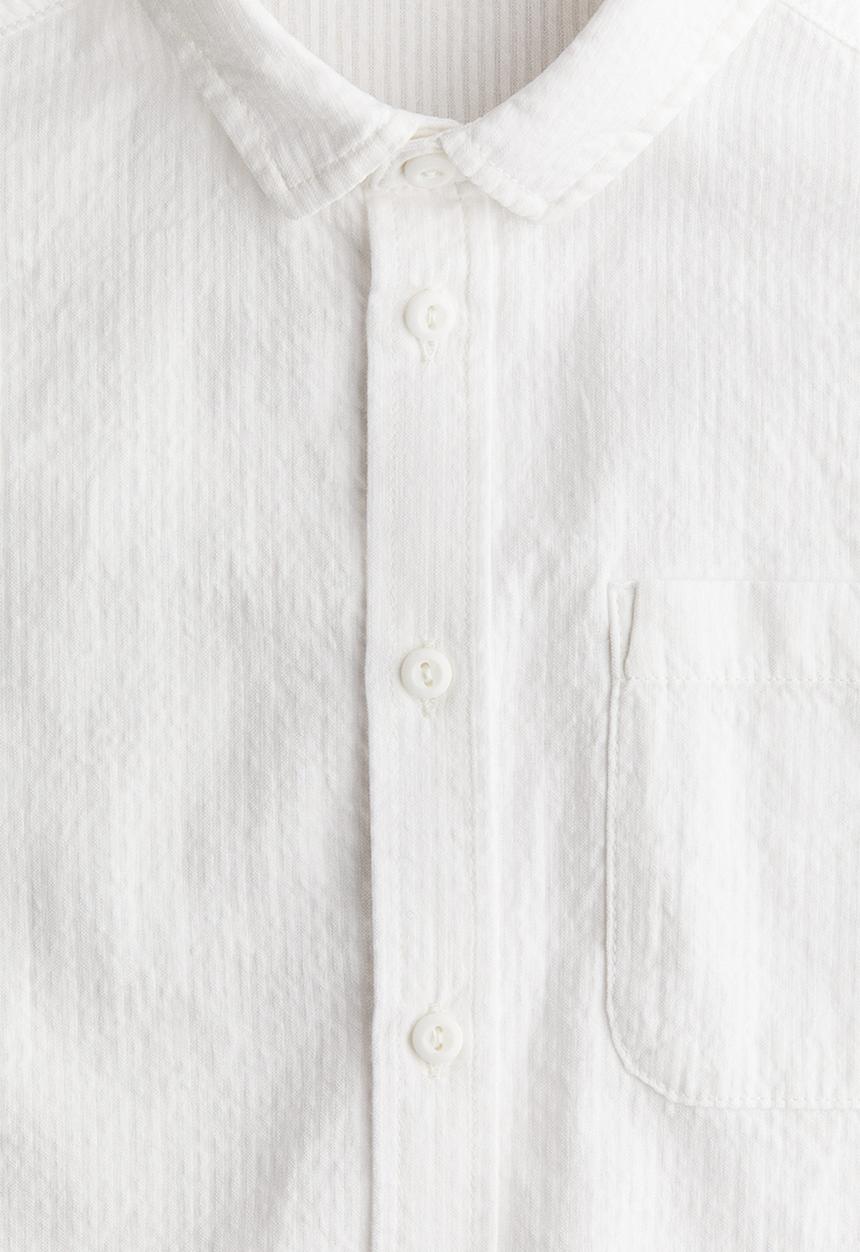 H&M - Cotton seersucker shirt - white