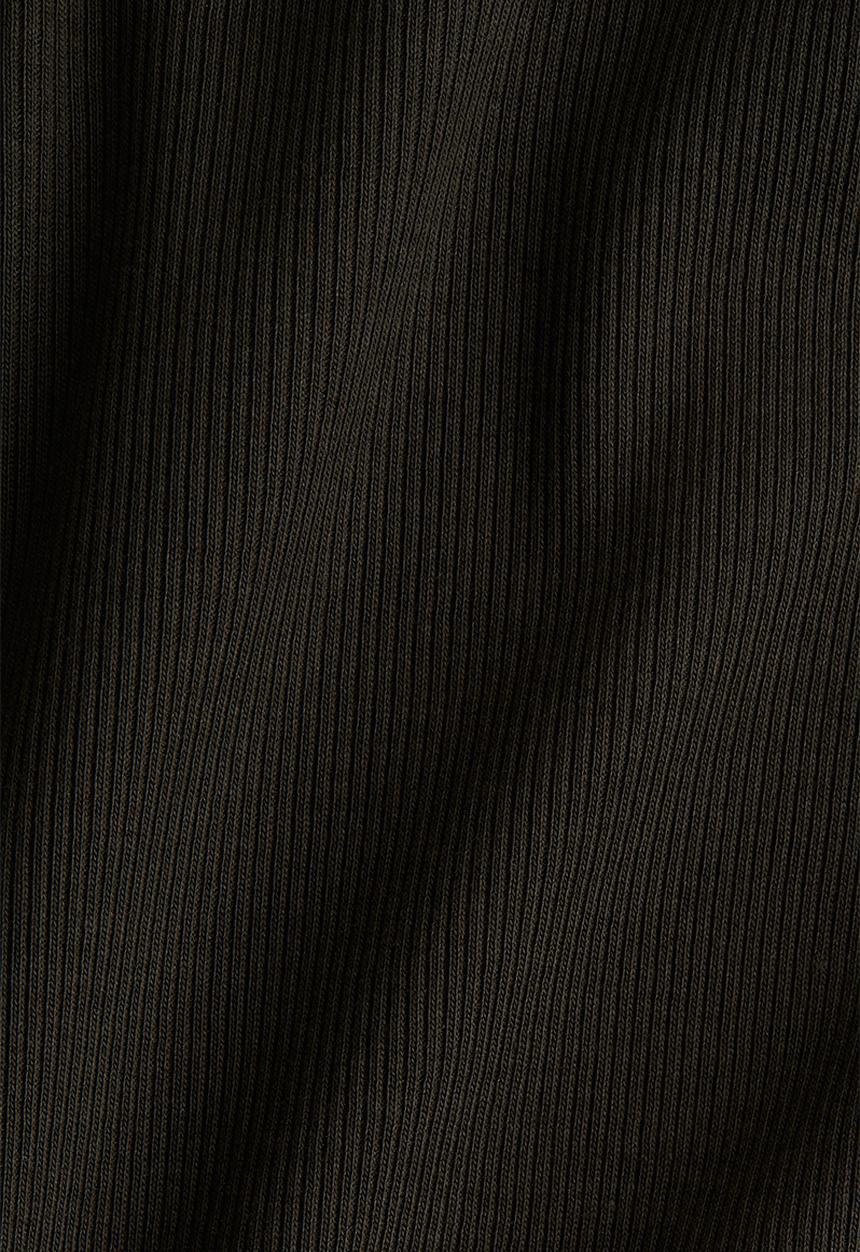 H&M - Ribbed T-shirt - dark khaki green