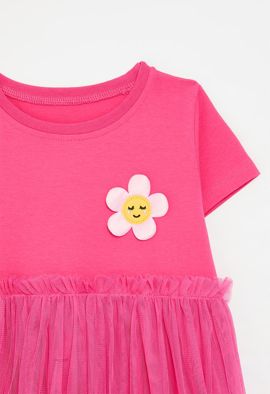 Pop Candy - Tee dress with tulle gypsy skirt - cerise pink