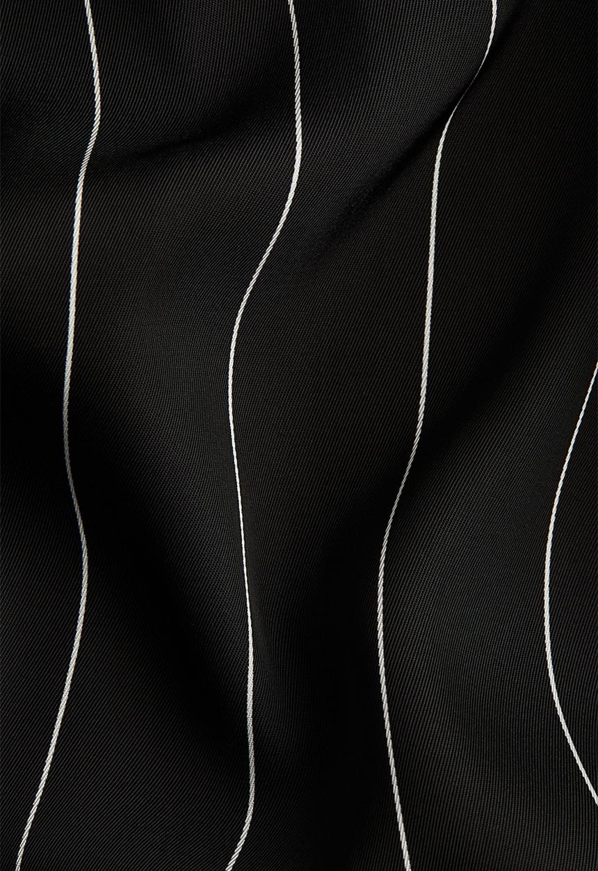 H&M - Loose-fit twill trousers - black pinstriped