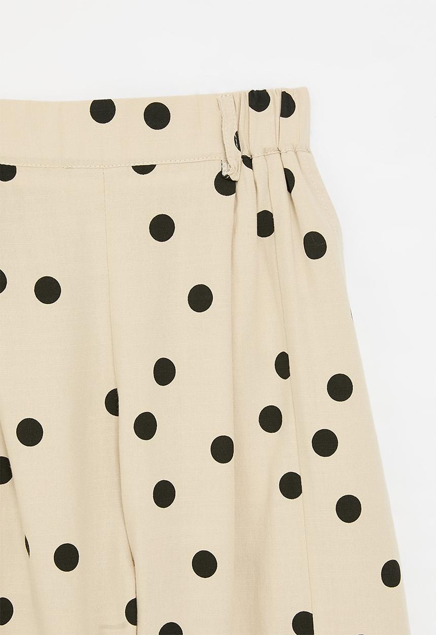 Pop Candy - Wide leg pants - wheat/polka dots