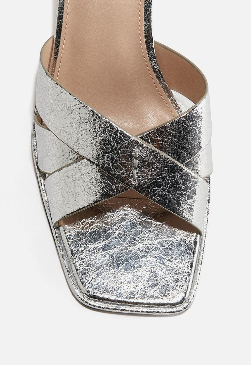 H&M - Block-heeled sandals - silver coloured