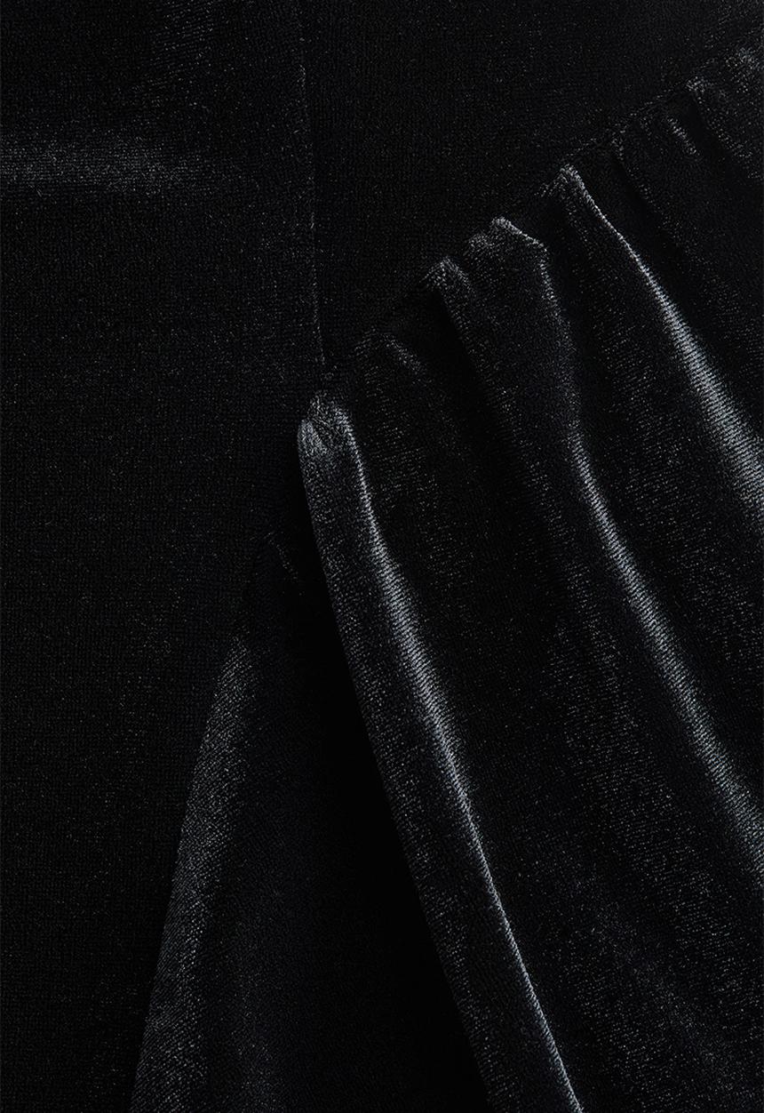 H&M - Sleeveless velour dress - black