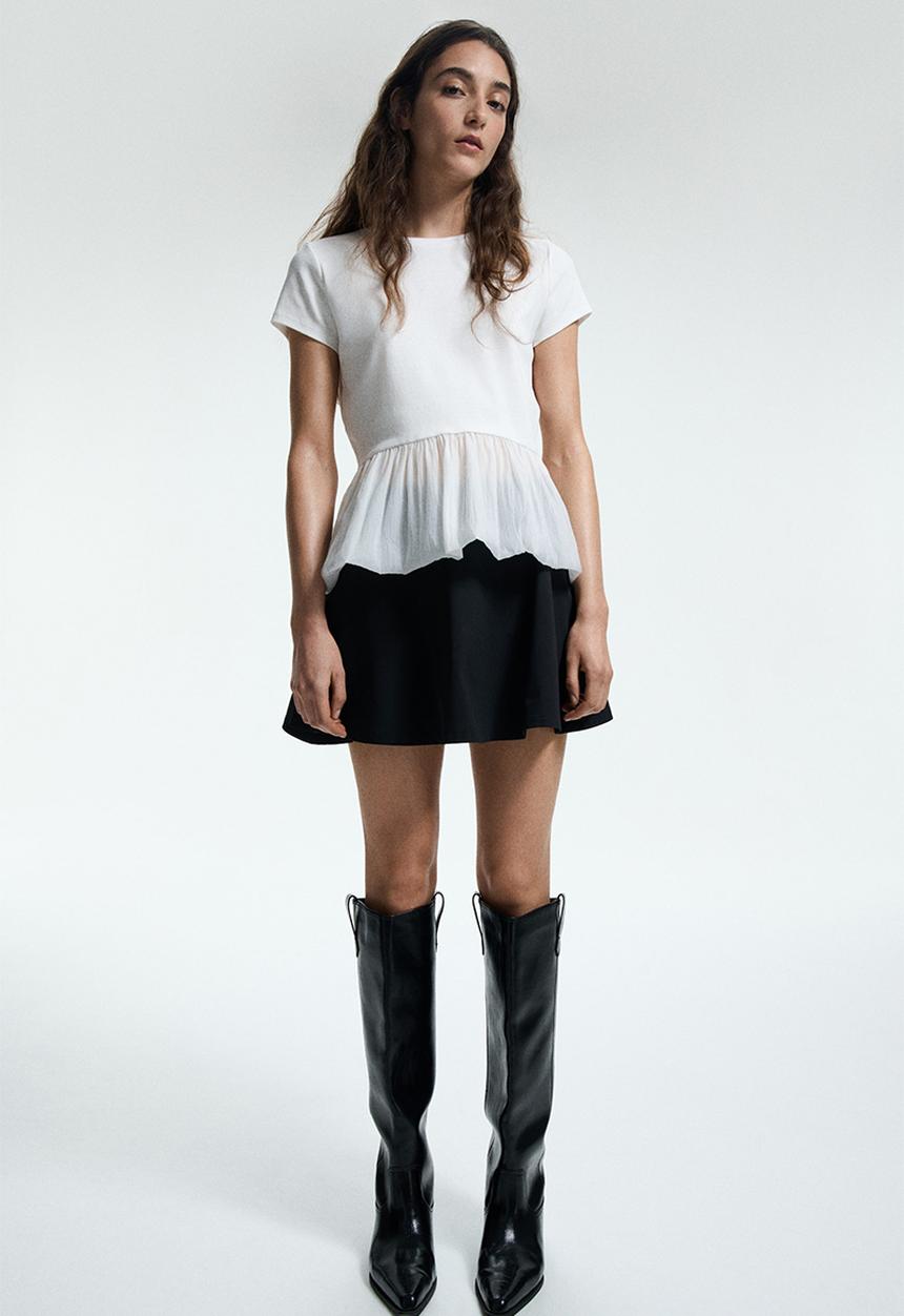 H&M - Circular mini skort - black