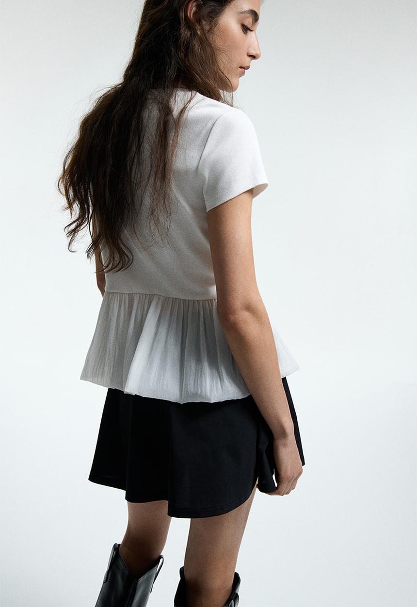 H&M - Circular mini skort - black