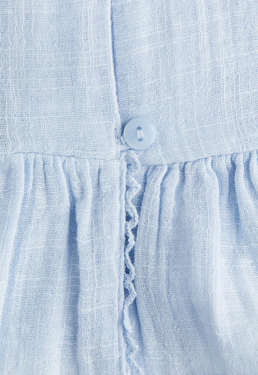 H&M - Cotton muslin blouse -  light blue