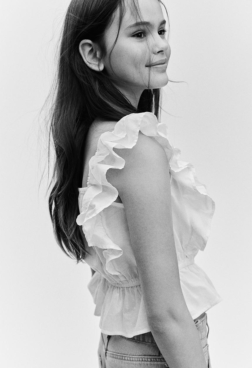 H&M - Flutter-sleeved cotton top - white