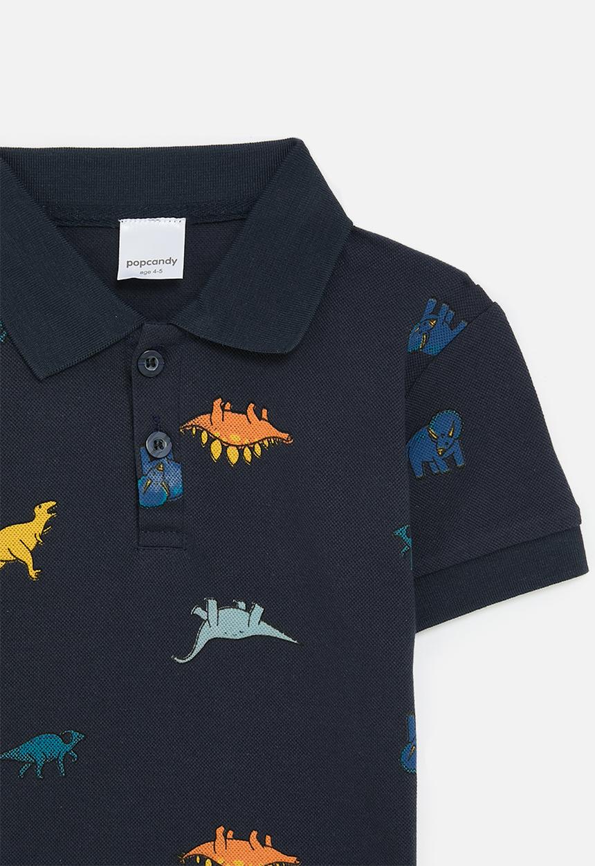 Pop Candy - Dino aop golfer - navy
