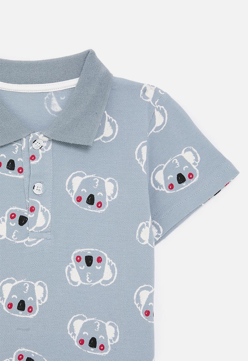 Pop Candy - Koala all-over-print golfer - blue