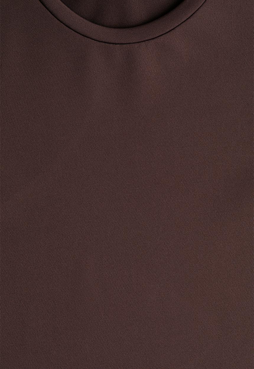 H&M - Fitted microfibre T-shirt - dark brown