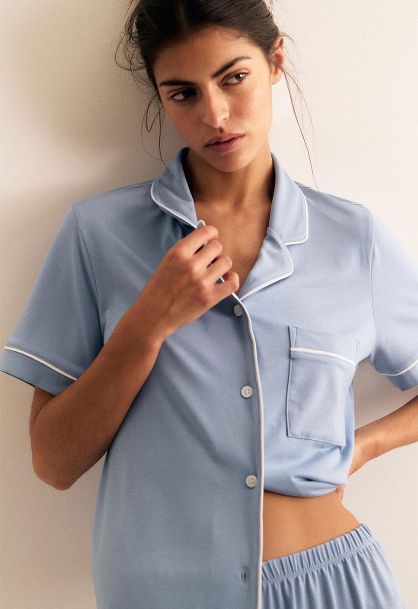 H&M - Pyjama shirt and shorts - blue
