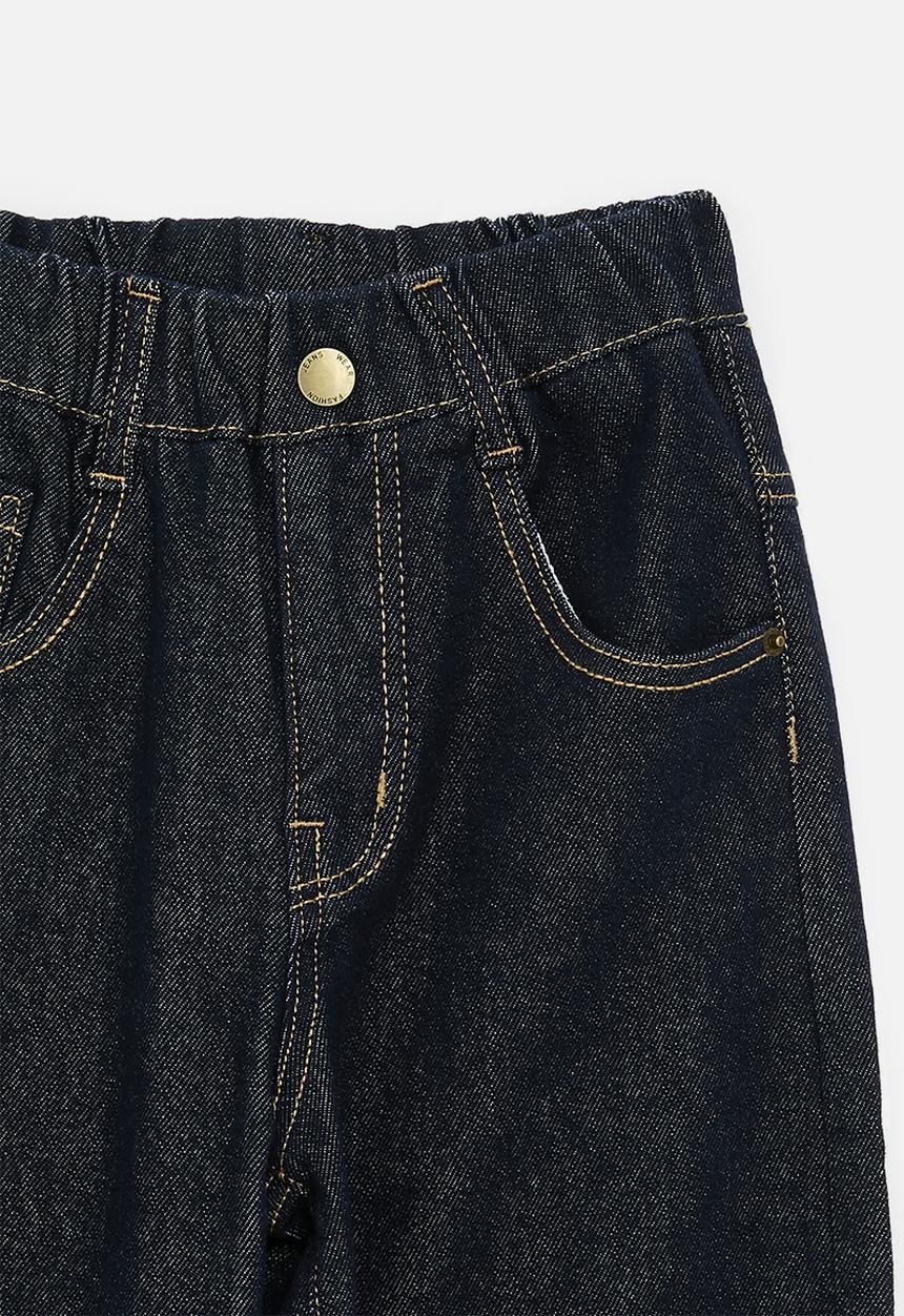 Pop Candy - Barrel jeans with elasticated waist - navy denim