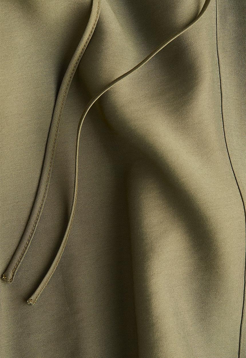 H&M - Balloon-sleeved blouse - dark khaki green