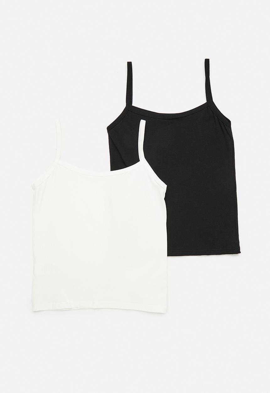 Pop Candy - 2 pack camisole tops - black/white
