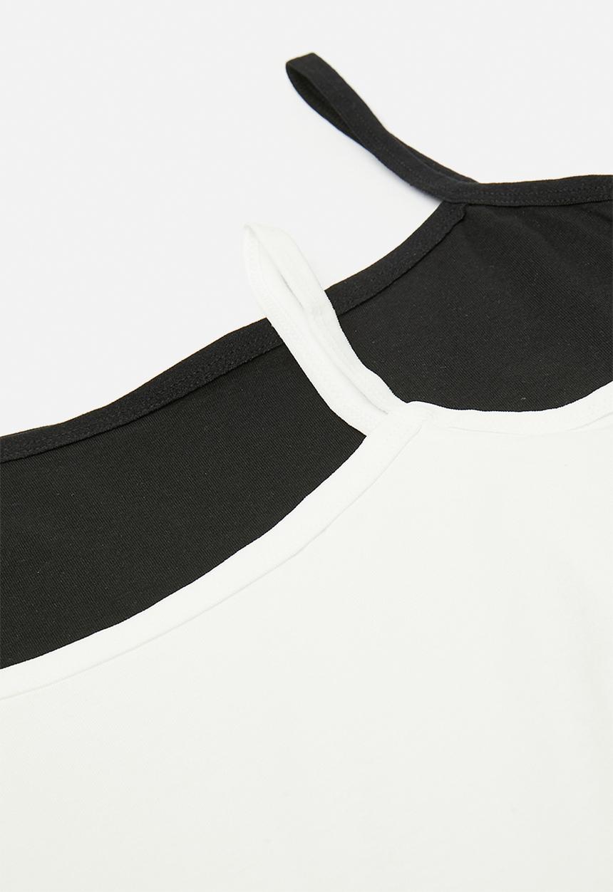 Pop Candy - 2 pack camisole tops - black/white