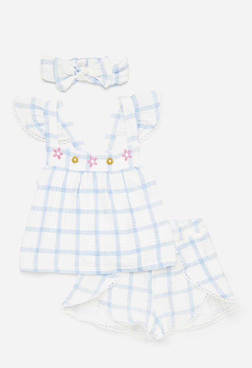 Pop Candy - Apron dress & short set with bow headband - multi