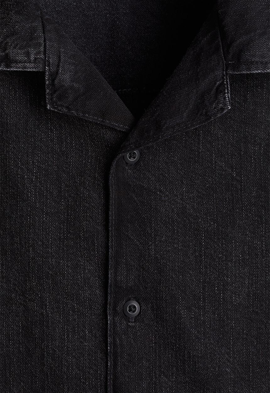 H&M - Regular fit denim resort shirt - black