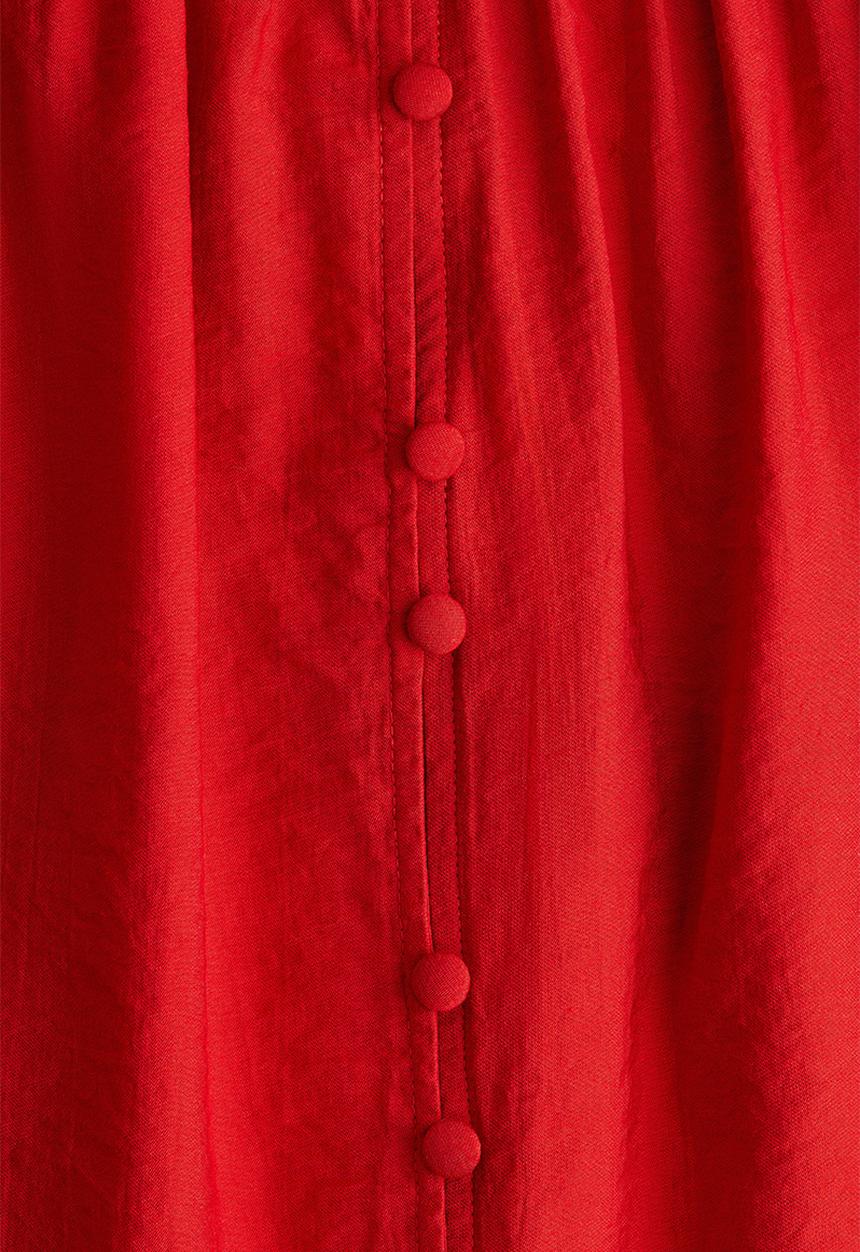 H&M - Crinkled tunic dress -  bright red 