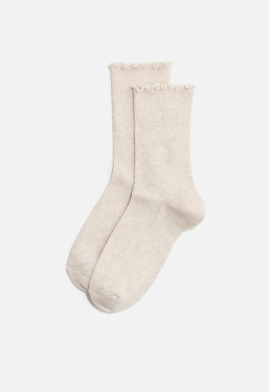 H&M - 5-pack rib-knit socks - white/cream marl/beige