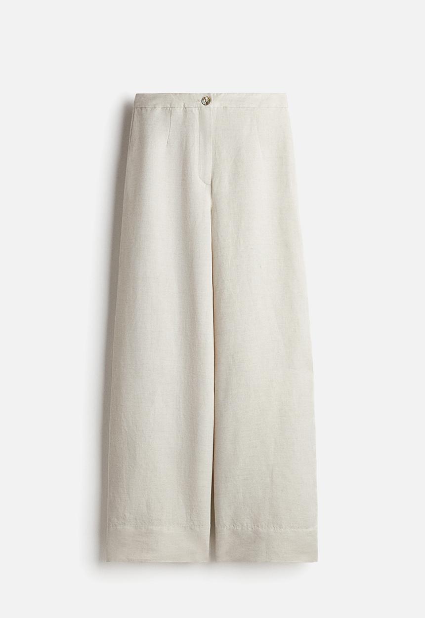 H&M - Linen-blend trousers - beige