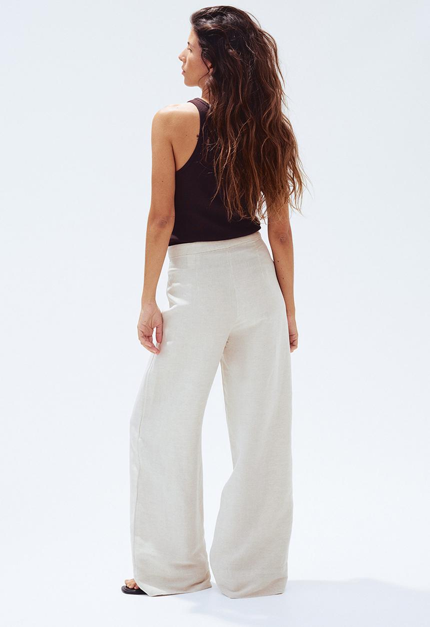 H&M - Linen-blend trousers - beige
