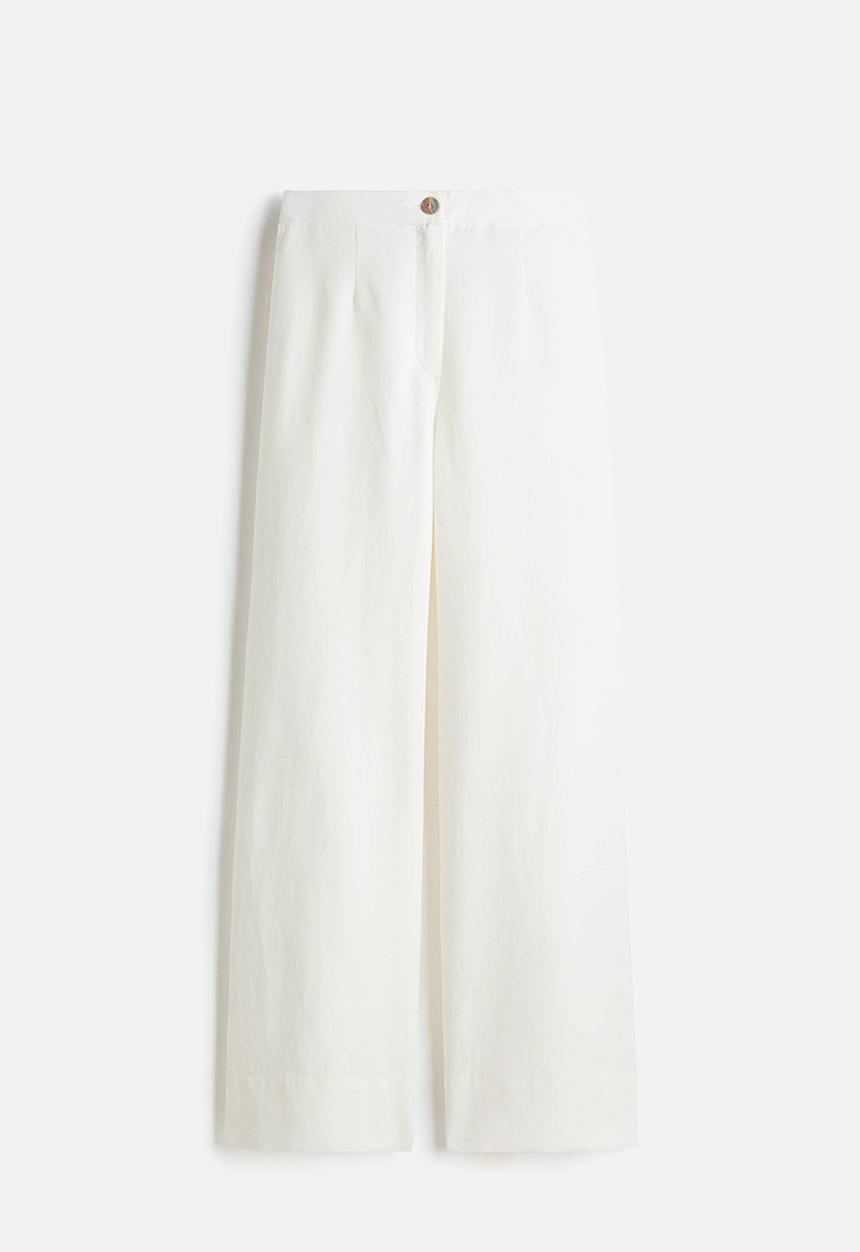 H&M - Linen-blend trousers - white