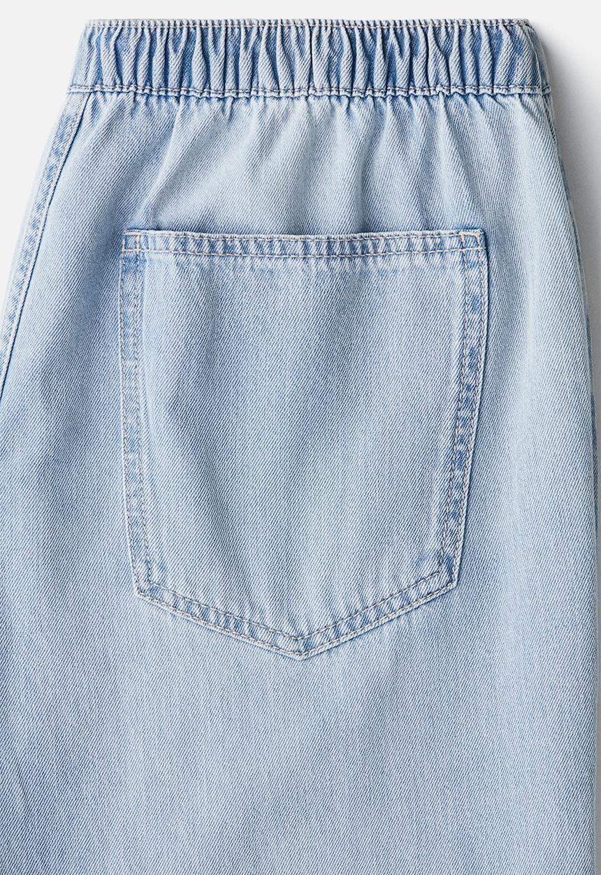 H&M - Denim drawstring trousers - pale denim blue