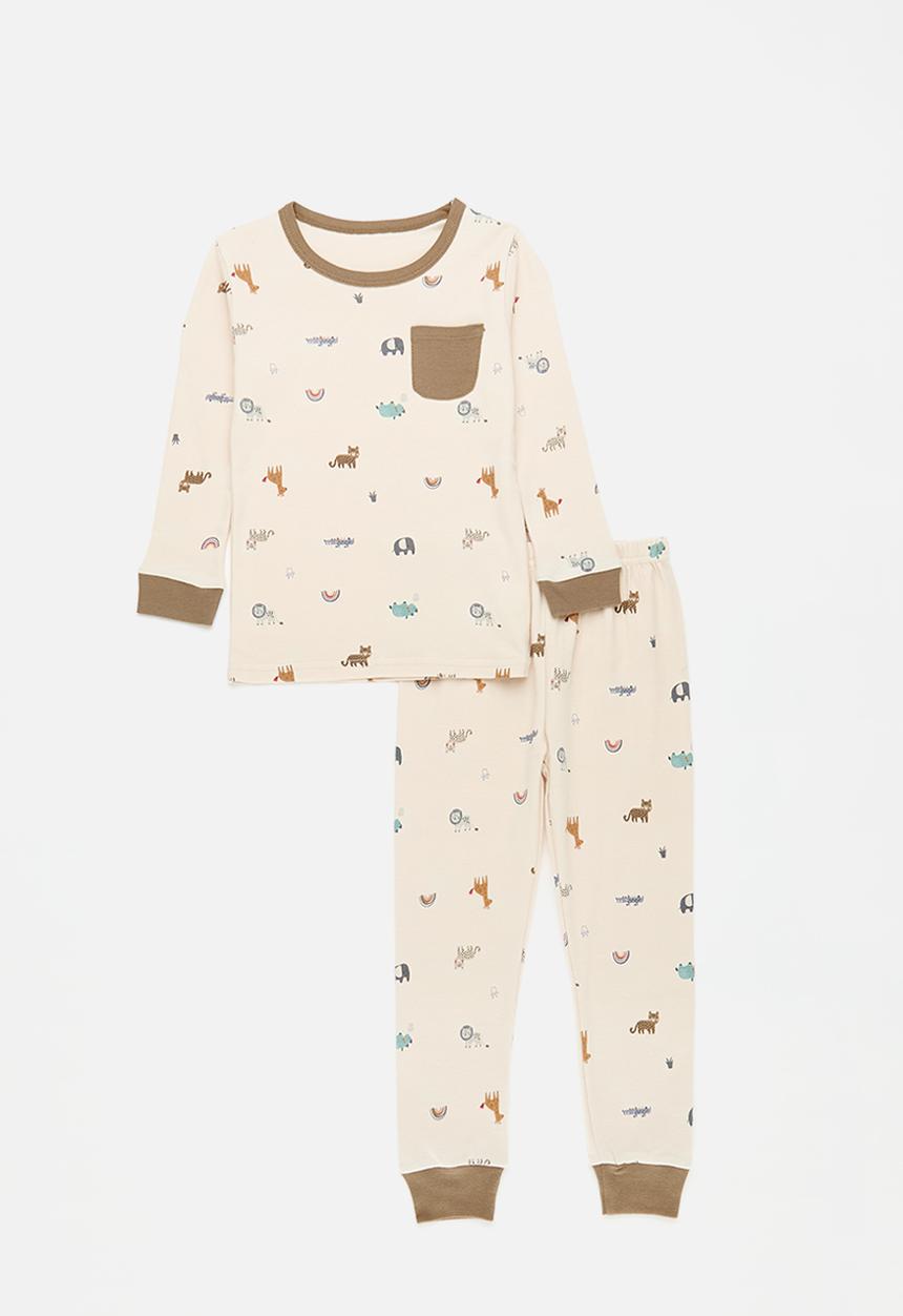 Pop Candy - Wild animal all-over-print pyjama set - neutral/brown