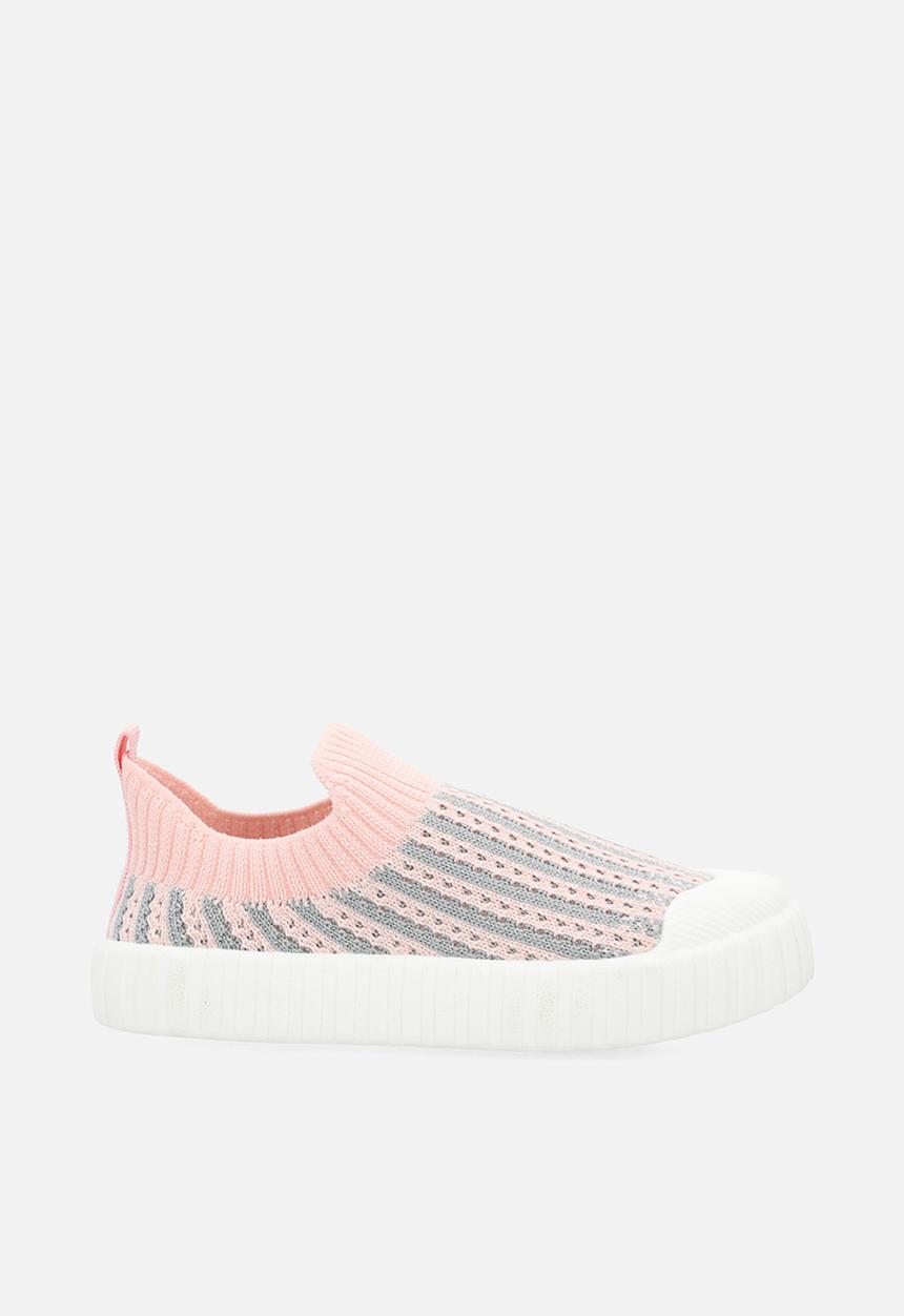 Pop Candy - Knit slip-on sneakers - pink/grey