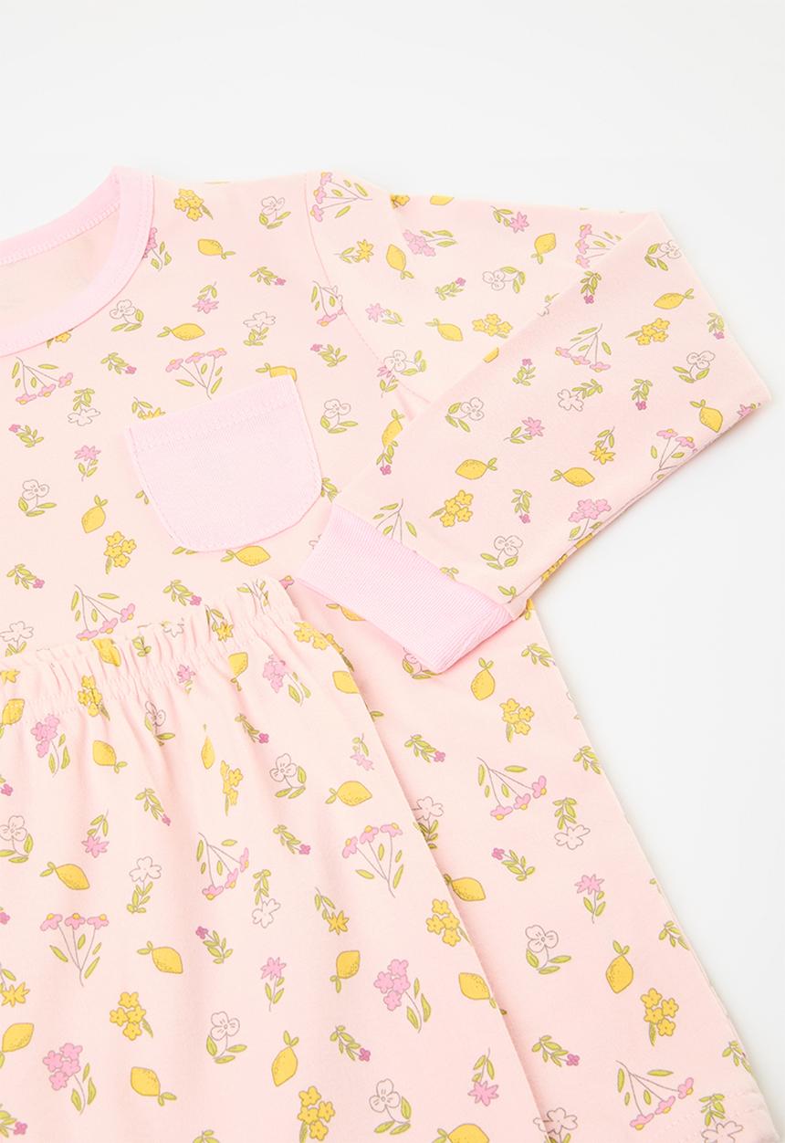 Pop Candy - Lemon and floral aop pyjama set - pink