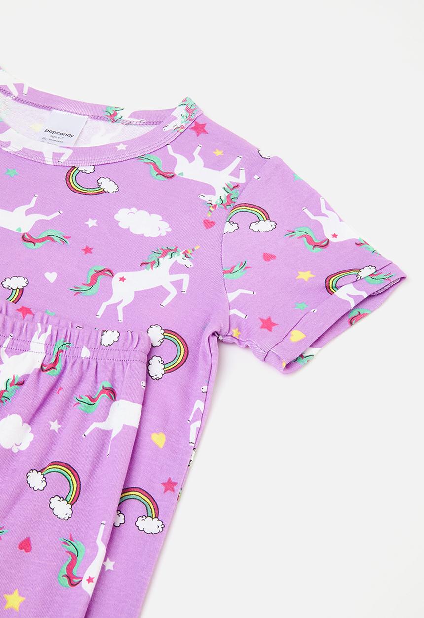 Pop Candy - Tee & shorts pj set - purple/ponies