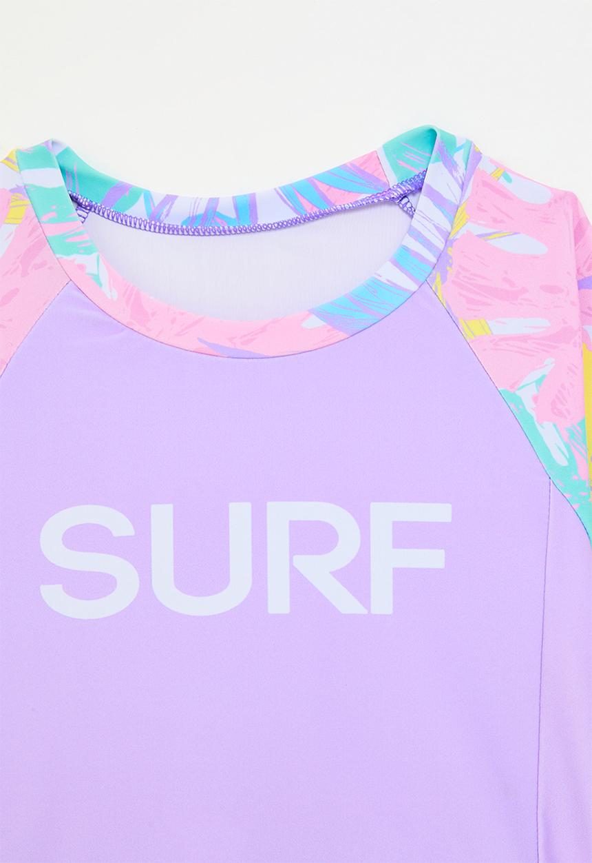 Pop Candy - Crop rash vest - lilac/tropical