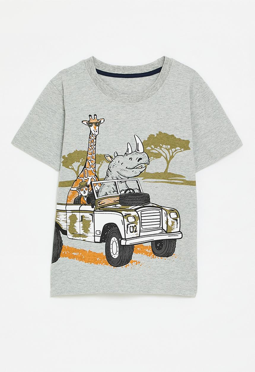 Pop Candy - Safari theme graphic tee - grey
